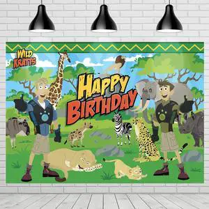 Officially Licensed Wild Kratts Birthday Party Supplies - Wild Kratts Backdrop 4.25ft x 6ft Happy Birthday Backdrop - Wild Kratts Birthday Banner - Wild Kratts Party Decorations Officially Licensed Wild Kratts Birthday Party Supplies - Wild Kratts Backdrop 4.25ft x 6ft Happy Birthday Backdrop - Wild Kratts Birthday Banner - Wild Kratts Party Decorations