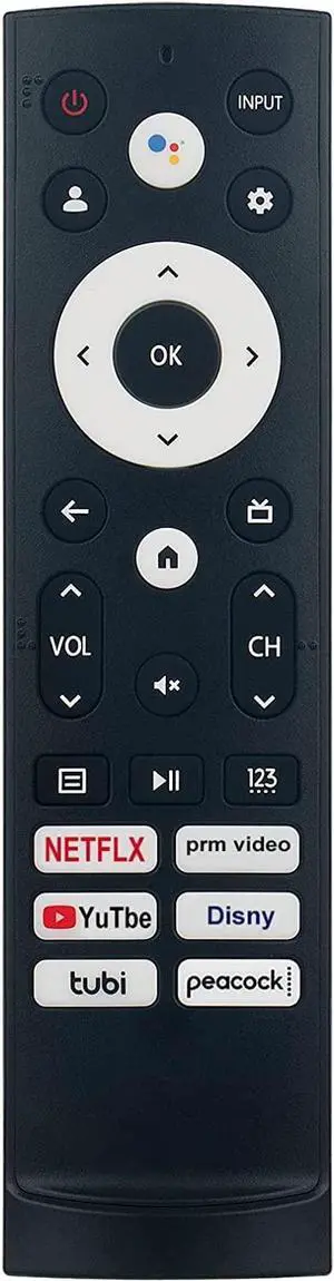 Replacement Remote Control for Hisense Smart Google TV Model 43A6H 50A6H 55A6H 65A6H 75A6H 50U6H 55U6H 65U6H 75U6H 65U8H 75U8H Replacement Remote Control for Hisense Smart Google TV Model 43A6H 50A6H 55A6H 65A6H 75A6H 50U6H 55U6H 65U6H 75U6H 65U8H 75U8H