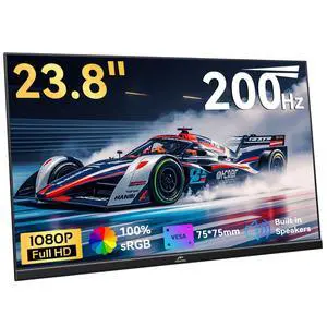 23.8" Large Portable Monitor 200Hz FHD 1080P IPS Freesync USB-C HDMI External Gaming Monitor with Dual Speakers Adjustable Stand, Second Display for Laptop Phone PC Computer Mac Xbox PS4 23.8" Large Portable Monitor 200Hz FHD 1080P IPS Freesync USB-C HDMI External Gaming Monitor with Dual Speakers Adjustable Stand, Second Display for Laptop Phone PC Computer Mac Xbox PS4