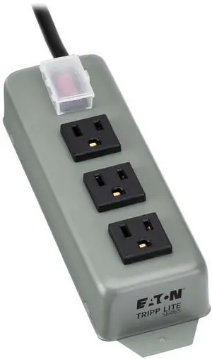 Eaton Series 3-Outlet Heavy Duty Power Strip, Metal, Mountable (Wall Mount & Under Desk), 6ft Extension Cord, On/Off Switch Cover, Industrial Garage Shop Work Bench Applications (3SP) Eaton Series 3-Outlet Heavy Duty Power Strip, Metal, Mountable (Wall Mount & Under Desk), 6ft Extension Cord, On/Off Switch Cover, Industrial Garage Shop Work Bench Applications (3SP)