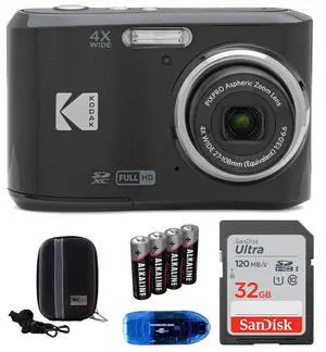 Pixpro FZ45 Digital Camera Bundle, Includes: SanDisk 32GB Memory Card, Spare Batteries, Hard Shell Camera Case and Card Reader (5 Items) (Black) Pixpro FZ45 Digital Camera Bundle, Includes: SanDisk 32GB Memory Card, Spare Batteries, Hard Shell Camera Case and Card Reader (5 Items) (Black)