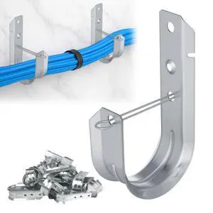 2" 50 PCS Galvanized Steel J-Hooks | Heavy Duty Wall Mount Cable Support J Hook with Retainer Clip for Cable Management 2" 50 PCS Galvanized Steel J-Hooks | Heavy Duty Wall Mount Cable Support J Hook with Retainer Clip for Cable Management
