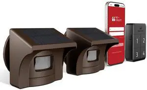 Pro 4 2.4G Wi-Fi Smart Solar Driveway Alarm with App | App push notifications, 1/2 mile wireless range, rechargeable base with 3-day backup, 2 weatherproof solar motion sensors Pro 4 2.4G Wi-Fi Smart Solar Driveway Alarm with App | App push notifications, 1/2 mile wireless range, rechargeable base with 3-day backup, 2 weatherproof solar motion sensors