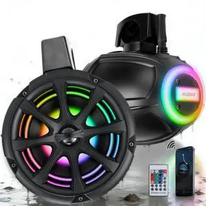 1200W 6.5 Inch Marine Speakers, Built-in Bluetooth & Amplifier, IPX6 Waterproof Powered Subwoofers, RGB Lights, 2-Way, Independent Remote Control, Boats Audio System for ATVs, UTVs, Jeeps, Golf Cart 1200W 6.5 Inch Marine Speakers, Built-in Bluetooth & Amplifier, IPX6 Waterproof Powered Subwoofers, RGB Lights, 2-Way, Independent Remote Control, Boats Audio System for ATVs, UTVs, Jeeps, Golf Cart