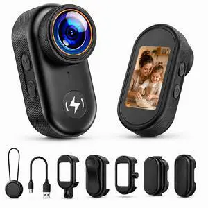 4K Mini Body Camera with 64GB Card Thumb Action Camera with 1.47" Screen, WiFi Magnetic Mount Wearable Hands-Free POV Camera for Pet Bike Cycling Sport Vlogging 4K Mini Body Camera with 64GB Card Thumb Action Camera with 1.47" Screen, WiFi Magnetic Mount Wearable Hands-Free POV Camera for Pet Bike Cycling Sport Vlogging