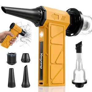 Compressed Air Duster, Industry-First O-Shaped Air Duct 13-Blade Dual-Layer | 4 Gear 6-in-1 Cordless Electric Mini Blower, Vacuum & Inflator, LED Light & Window Breaker for PC, Car, Home, Outdoor Compressed Air Duster, Industry-First O-Shaped Air Duct 13-Blade Dual-Layer | 4 Gear 6-in-1 Cordless Electric Mini Blower, Vacuum & Inflator, LED Light & Window Breaker for PC, Car, Home, Outdoor