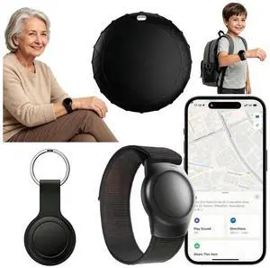 GPS Tracker for Kids, Real-Time GPS Tracking Device for Seniors w/Wearable Wristband & Keychain Design, No Monthly Fee/No SIM Card, Lightweight Locator Works w/iOS Find MyMFi Certified Long Standby GPS Tracker for Kids, Real-Time GPS Tracking Device for Seniors w/Wearable Wristband & Keychain Design, No Monthly Fee/No SIM Card, Lightweight Locator Works w/iOS Find MyMFi Certified Long Standby