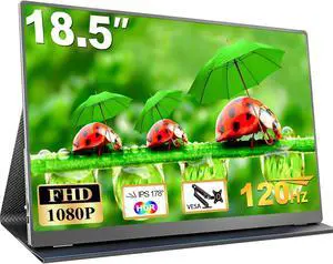 18.5 Inch Portable Monitor, FHD 120Hz IPS HDR 125% sRGB USB-C HDMI External Travel Monitor with Built-in Speakers, VESA Compatible for Laptop MacBook PC Surface PS5 Xbox 18.5 Inch Portable Monitor, FHD 120Hz IPS HDR 125% sRGB USB-C HDMI External Travel Monitor with Built-in Speakers, VESA Compatible for Laptop MacBook PC Surface PS5 Xbox