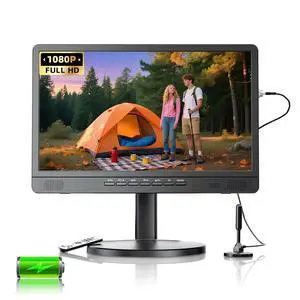 18.5" Portable TV with Antenna, 6500mAh Built-in Power Operated TV | 12 Volt Small TV Support HDMI/AV/USB/Headphone Jack Input, Portable TV for Camping, RV, Patio, Kitchen, Indoor, Outdoor 18.5" Portable TV with Antenna, 6500mAh Built-in Power Operated TV | 12 Volt Small TV Support HDMI/AV/USB/Headphone Jack Input, Portable TV for Camping, RV, Patio, Kitchen, Indoor, Outdoor