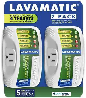 2 in 1 Voltage & Surge Protector for Washing Machine (2 Pack) | Protects refrigerators Up to 27 cu. ft. against high and low voltage, brownouts and spikes. Includes safety delay time 2 in 1 Voltage & Surge Protector for Washing Machine (2 Pack) | Protects refrigerators Up to 27 cu. ft. against high and low voltage, brownouts and spikes. Includes safety delay time