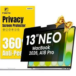 360° Privacy Screen Protector Compatible with 2026 MacBook Neo 13 inch A18 Pro Chip A3404 - Anti Blue Light Anti Glare and Scratch Resistant Laptop Privacy Screen Shield 360° Privacy Screen Protector Compatible with 2026 MacBook Neo 13 inch A18 Pro Chip A3404 - Anti Blue Light Anti Glare and Scratch Resistant Laptop Privacy Screen Shield