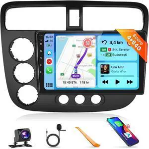 8Core Car Radio for Honda Civic 2001-2005 with Backup Camera | Stereo with 9inch 1280x720P Android Auto MirrorLink Bluetooth 5.0 GPS FM/RDS DSP EQ 4G+64G WiFi 8Core Car Radio for Honda Civic 2001-2005 with Backup Camera | Stereo with 9inch 1280x720P Android Auto MirrorLink Bluetooth 5.0 GPS FM/RDS DSP EQ 4G+64G WiFi