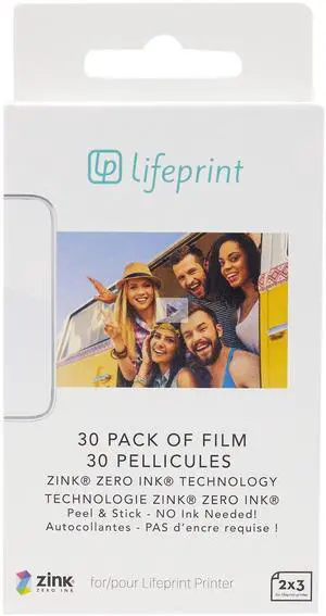 30 pack of film for Augmented Reality Photo AND Video Printer. 2x3 Zero Ink sticky backed film 30 pack of film for Augmented Reality Photo AND Video Printer. 2x3 Zero Ink sticky backed film
