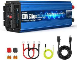 2000W Sump Pump Battery Backup System, UPS Inverter With LCD Screen | 10ms Auto Transfer Switch, Pure Sine Wave Output, 23A 3-Stage Fast Charging, Six-Way Safety Protection, Ultra-Quiet Fans 2000W Sump Pump Battery Backup System, UPS Inverter With LCD Screen | 10ms Auto Transfer Switch, Pure Sine Wave Output, 23A 3-Stage Fast Charging, Six-Way Safety Protection, Ultra-Quiet Fans