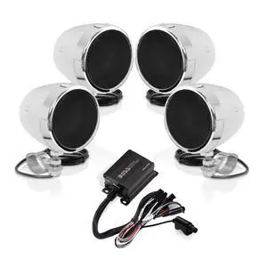 MC470B Motorcycle Speakers and 2 Channel Amp Package MC470B Motorcycle Speakers and 2 Channel Amp Package