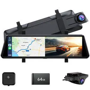 C810 CarPlay Mirror Dash Cam Front and Rear - 2.5K Rear View Mirror Camera, HDR Night Vision, FM/Wireless Audio, DIY 10-Min Install, Extreme Temp Resistant for Snowbelt & Vintage Cars C810 CarPlay Mirror Dash Cam Front and Rear - 2.5K Rear View Mirror Camera, HDR Night Vision, FM/Wireless Audio, DIY 10-Min Install, Extreme Temp Resistant for Snowbelt & Vintage Cars