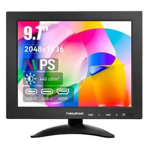 9.7 Inch Small Monitor 2048x1536 IPS Display, 4:3 Second Screen, 440 Nit Brightness, Dual USB-C & HDMI, Built-in Speakers, VESA Mountable, External Monitor for Laptop PC Phone RasPi 9.7 Inch Small Monitor 2048x1536 IPS Display, 4:3 Second Screen, 440 Nit Brightness, Dual USB-C & HDMI, Built-in Speakers, VESA Mountable, External Monitor for Laptop PC Phone RasPi