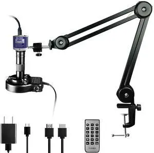 Digital Microscope, 48MP 4K 1080P HDMI Type-C/USB Industrial Video Microscopes Camera, 150X Zoom C-Mount Lens, Foldable Stand, LED Ring Light, Soldering Microscope for Electronics Repair Digital Microscope, 48MP 4K 1080P HDMI Type-C/USB Industrial Video Microscopes Camera, 150X Zoom C-Mount Lens, Foldable Stand, LED Ring Light, Soldering Microscope for Electronics Repair
