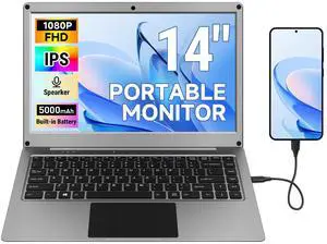 Portable Monitor with Keyboard,14inch 1080P FHD Lapdock Compatible with Raspberry Pi/Mini PC/Phone/PC/Game Console,CrowView Note Built-in Battery with RPi5 Adapter(Full TypeC & HDMI Cable Included) Portable Monitor with Keyboard,14inch 1080P FHD Lapdock Compatible with Raspberry Pi/Mini PC/Phone/PC/Game Console,CrowView Note Built-in Battery with RPi5 Adapter(Full TypeC & HDMI Cable Included)