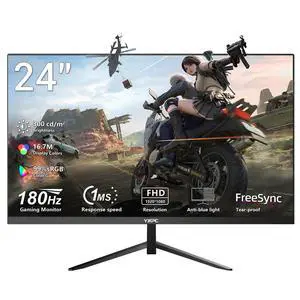24 Inch Computer Monitor, 180Hz FHD 1080P VA Screen, 99% sRGB, 1ms, Frameless Design for Work and Play, HDMI, DP, VESA 24 Inch Computer Monitor, 180Hz FHD 1080P VA Screen, 99% sRGB, 1ms, Frameless Design for Work and Play, HDMI, DP, VESA