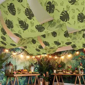 3 Pcs 36 ft Rainforest Palm Leaves Decorations for Vbs Jungle Tropical Safari Ceiling Hanging Decor with Ropes Hawaiian Luau Rainforest Jungle Party Banner for Summer Sunday School Classroom 3 Pcs 36 ft Rainforest Palm Leaves Decorations for Vbs Jungle Tropical Safari Ceiling Hanging Decor with Ropes Hawaiian Luau Rainforest Jungle Party Banner for Summer Sunday School Classroom