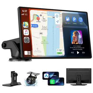 Wireless CarPlay Screen for Car, 9 Inch Portable Touchscreen for Apple CarPlay & Android Auto, Plug & Play, OTA Updates, Backup Camera & Screen Mirroring, Voice Control, GPS, Bluetooth 5.0, FM/AUX Wireless CarPlay Screen for Car, 9 Inch Portable Touchscreen for Apple CarPlay & Android Auto, Plug & Play, OTA Updates, Backup Camera & Screen Mirroring, Voice Control, GPS, Bluetooth 5.0, FM/AUX