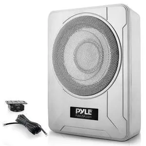 8-Inch Low-Profile Amplified Subwoofer System - 600 Watt Compact Enclosed Active Marine Underseat Car Subwoofer with Built in Amp, Powered Car Subwoofer w/Low & High Level Inputs PLMRSBA8,Silver 8-Inch Low-Profile Amplified Subwoofer System - 600 Watt Compact Enclosed Active Marine Underseat Car Subwoofer with Built in Amp, Powered Car Subwoofer w/Low & High Level Inputs PLMRSBA8,Silver