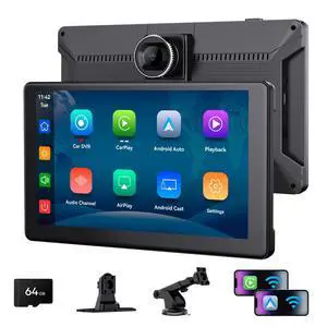 9" Wireless Apple CarPlay & Android Auto Screen for Car, 64GB SD Card | 4K Dash Cam, 1080P Backup Camera, GPS Navigation, Mirror Link, Voice Control, Bluetooth Fits All Vehicles 9" Wireless Apple CarPlay & Android Auto Screen for Car, 64GB SD Card | 4K Dash Cam, 1080P Backup Camera, GPS Navigation, Mirror Link, Voice Control, Bluetooth Fits All Vehicles