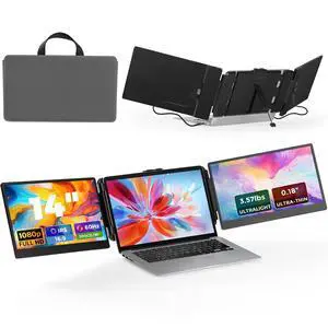 Laptop Screen Extender, 14" FHD 1080P IPS Portable Monitor for Laptop, Triple Screen Extender Monitor USB-C/HDMI Plug-Play for Windows, Mac, Fit 13"-17.3" Laptops Laptop Screen Extender, 14" FHD 1080P IPS Portable Monitor for Laptop, Triple Screen Extender Monitor USB-C/HDMI Plug-Play for Windows, Mac, Fit 13"-17.3" Laptops