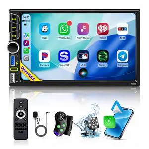 Double Din Car Stereo Wireless Apple CarPlay Android Auto, Backup Camera | 7" Touchscreen Car Radio Receiver,Bluetooth 5.2,FM AM RDS,Physical Knob,SWC,Equalizer,Subwoofer Port,Mirror Link,USB/Type-C Double Din Car Stereo Wireless Apple CarPlay Android Auto, Backup Camera | 7" Touchscreen Car Radio Receiver,Bluetooth 5.2,FM AM RDS,Physical Knob,SWC,Equalizer,Subwoofer Port,Mirror Link,USB/Type-C