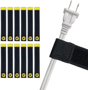 Selfie Straps by - 6-inch (12-Pack) Black | Elastic Hook and Loop Cord Organizer Wraps for Phone Charger, Computer, Electrical Charging Cord and Cable Storage Selfie Straps by - 6-inch (12-Pack) Black | Elastic Hook and Loop Cord Organizer Wraps for Phone Charger, Computer, Electrical Charging Cord and Cable Storage