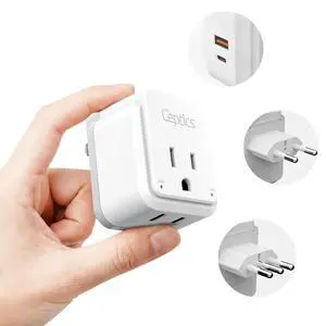 Chile, Rome, Italy Travel Plug Adapter Set, Chile plug adapter USB-USB-C 20W PD-QC 18W, 2 Outlet, US to Italy plug adapter for Lybia, Uruguay Includes Type C, L SWadAPt Attachments - PAK-IT Chile, Rome, Italy Travel Plug Adapter Set, Chile plug adapter USB-USB-C 20W PD-QC 18W, 2 Outlet, US to Italy plug adapter for Lybia, Uruguay Includes Type C, L SWadAPt Attachments - PAK-IT