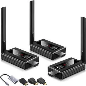 Wireless hdmi splitter, hdmi wireless transmitter and 2 receivers upgrade kit, up to 8RXs; 2.4/5.8G@60Hz,165FT,wireless adapter expander suitable for Streaming Video/audio to Monitor from Laptop/PC/TV Wireless hdmi splitter, hdmi wireless transmitter and 2 receivers upgrade kit, up to 8RXs; 2.4/5.8G@60Hz,165FT,wireless adapter expander suitable for Streaming Video/audio to Monitor from Laptop/PC/TV