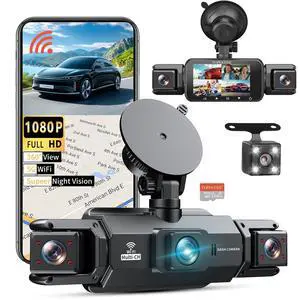 360° Dash Cam 4 Channel 5G WiFi & APP Control, Free 64GB Card, 2K FHD Front and Rear Inside, Left Right Dash Camera for Cars, G-Sensor, Loop Recording, 24H Parking Mode 360° Dash Cam 4 Channel 5G WiFi & APP Control, Free 64GB Card, 2K FHD Front and Rear Inside, Left Right Dash Camera for Cars, G-Sensor, Loop Recording, 24H Parking Mode