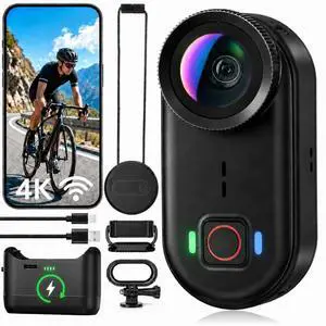 4K Waterproof Mini Action Camera, 64GB WiFi POV Video Wearable Body Camera | Magnetic pendant, clip mount, charging base, hands-free POV recording for motorcycle, hiking and sports 4K Waterproof Mini Action Camera, 64GB WiFi POV Video Wearable Body Camera | Magnetic pendant, clip mount, charging base, hands-free POV recording for motorcycle, hiking and sports