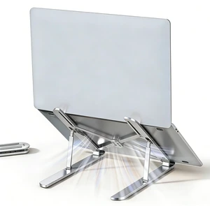 Ergonomic Foldable Computer Stand, 10-Level Height Adjustable Aluminum Laptop Stand, Compatible with 17.3 Inch Laptops, Tablets & Drawing Tablets, for MacBook, HP, Lenovo, Dell (Silver) Ergonomic Foldable Computer Stand, 10-Level Height Adjustable Aluminum Laptop Stand, Compatible with 17.3 Inch Laptops, Tablets & Drawing Tablets, for MacBook, HP, Lenovo, Dell (Silver)