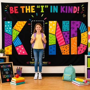 Welcome Back to School Backdrop Banner Decorations, Classroom Kindness Photo Booth Props, 1st First Day of Preschool Kindergarten Sign for Bulletin Board, Office Supplies Wall Decor 7X5FT Welcome Back to School Backdrop Banner Decorations, Classroom Kindness Photo Booth Props, 1st First Day of Preschool Kindergarten Sign for Bulletin Board, Office Supplies Wall Decor 7X5FT
