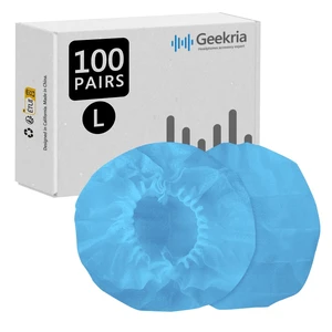 100 Pairs Disposable Headphones Ear Cover for Large Over-Ear Headset Earcup, Stretchable Sanitary Protector (L/Blue) 100 Pairs Disposable Headphones Ear Cover for Large Over-Ear Headset Earcup, Stretchable Sanitary Protector (L/Blue)