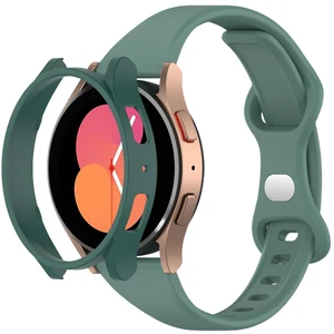 Compatible with Samsung Galaxy Watch 6 40mm 44mm Watch Band,Thin Silicone Sport Band Waterproof Soft Adjustable Strap Wristband, PC Protective Case Bumper (Needle Green,40MM) Compatible with Samsung Galaxy Watch 6 40mm 44mm Watch Band,Thin Silicone Sport Band Waterproof Soft Adjustable Strap Wristband, PC Protective Case Bumper (Needle Green,40MM)