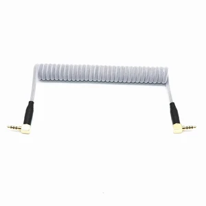 3.5mm TRRS to TRRS Spring Coiled Cable for Split Mechanical Keyboard RODE Sc7 By VIDEOMIC GO Video Micro-Type Mics Audio Cord Angle Cables (90 trrs Coil 17CM Black+White) 3.5mm TRRS to TRRS Spring Coiled Cable for Split Mechanical Keyboard RODE Sc7 By VIDEOMIC GO Video Micro-Type Mics Audio Cord Angle Cables (90 trrs Coil 17CM Black+White)