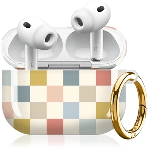 Compatible with AirPod Pro 3 Case (2025), Cute Soft TPU Protective Shockproof AirPod Pro 3rd Generation Case Cover with Golden Keychain for Women Men Colorful Cute Plaid Compatible with AirPod Pro 3 Case (2025), Cute Soft TPU Protective Shockproof AirPod Pro 3rd Generation Case Cover with Golden Keychain for Women Men Colorful Cute Plaid