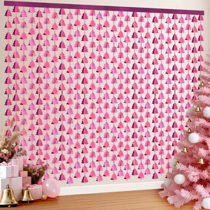 Christmas Party Decorations, 2 Pack Christmas Tree Foil Fringe Curtains, 3.3x6.6ft Pink Tinsel Streamers Backdrop for Xmas Photo Booth Props, Winter Festival, Girl Birthday Party Decor Supplies Christmas Party Decorations, 2 Pack Christmas Tree Foil Fringe Curtains, 3.3x6.6ft Pink Tinsel Streamers Backdrop for Xmas Photo Booth Props, Winter Festival, Girl Birthday Party Decor Supplies