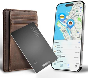 Wallet Tracker Card, iOS Only Bluetooth Tracker Card with Find My app, Rechargeable Smart Wallet Finder GPS Tracker, Keys Finder and Item Locator for Keys, Bags, Passports Wallet Tracker Card, iOS Only Bluetooth Tracker Card with Find My app, Rechargeable Smart Wallet Finder GPS Tracker, Keys Finder and Item Locator for Keys, Bags, Passports