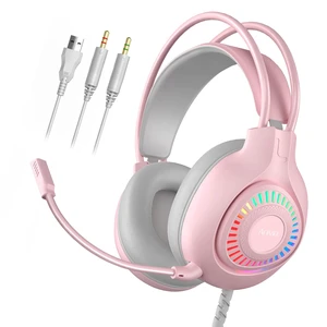 Anivia G1 Pink Gaming Headset for PS4, PS5, Xbox One, PC, Switch, Wired Over-Ear Headphone with Noise Isolation Microphone, Surround Sound Headphone with LED Light Anivia G1 Pink Gaming Headset for PS4, PS5, Xbox One, PC, Switch, Wired Over-Ear Headphone with Noise Isolation Microphone, Surround Sound Headphone with LED Light
