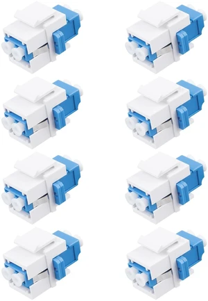 8 Pack LC/UPC Fiber Optic Coupler Keystone Jack Modular for Patch Panels and Wall Plates Fiber Optic Cable Adapter LC Duplex Singlemode 8 Pack LC/UPC Fiber Optic Coupler Keystone Jack Modular for Patch Panels and Wall Plates Fiber Optic Cable Adapter LC Duplex Singlemode