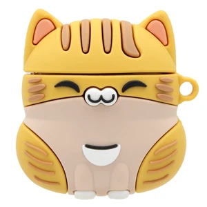for AirPods 1/2 Case, Cute 3D Ginger Cat Silicone Shockproof Cover with Carabiner Compatible with AirPods 1/2 Gen (Orange) for AirPods 1/2 Case, Cute 3D Ginger Cat Silicone Shockproof Cover with Carabiner Compatible with AirPods 1/2 Gen (Orange)