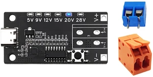 1PCS USB-C PD3.0/3.1 QC Trigger Board USB-C PD 5V 9V 12V 15V 20V 28V 5A Adjustable Voltage Power Trigger Module Type-C Female Input with Indicator 1PCS USB-C PD3.0/3.1 QC Trigger Board USB-C PD 5V 9V 12V 15V 20V 28V 5A Adjustable Voltage Power Trigger Module Type-C Female Input with Indicator