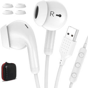 USB Earbuds for PC Laptop Computer with Mic Wired Headphones 7.5FT White USB A Headset with Microphone Audio Control Noise Isolating Earphones for Dell for HP Surface Switch Office Zoom Working USB Earbuds for PC Laptop Computer with Mic Wired Headphones 7.5FT White USB A Headset with Microphone Audio Control Noise Isolating Earphones for Dell for HP Surface Switch Office Zoom Working