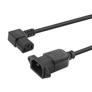 IEC C14 to C13 Panel Mount Power Cable, 250V 10A C14 Male to IEC 320 C13 Female 90 Degree PDU Style Computer Extension Cord for PC HDTV Monitor and Scanner, 1.5M IEC C14 to C13 Panel Mount Power Cable, 250V 10A C14 Male to IEC 320 C13 Female 90 Degree PDU Style Computer Extension Cord for PC HDTV Monitor and Scanner, 1.5M