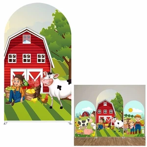 Cartoon Red Farm Barnyard Arch Backdrop Cover Kids Farm Parties Chiara Backdrops Decorations Arched Wall Covers Stands Display Props Farm Animals Party Banner GX234 3ft * 6.5ft Cartoon Red Farm Barnyard Arch Backdrop Cover Kids Farm Parties Chiara Backdrops Decorations Arched Wall Covers Stands Display Props Farm Animals Party Banner GX234 3ft * 6.5ft
